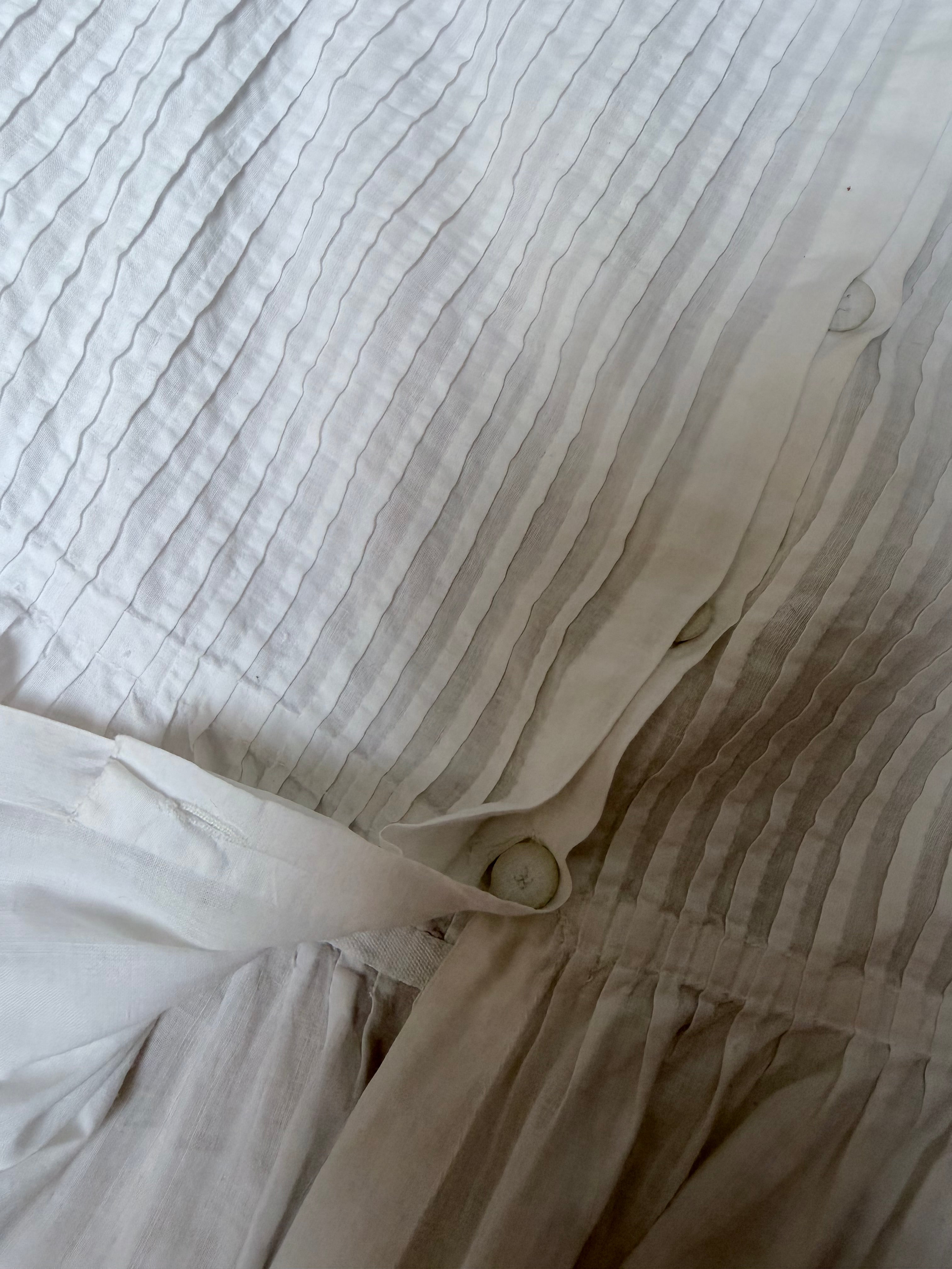 Milk Maid: Antique Peplum Cotton Crop Top