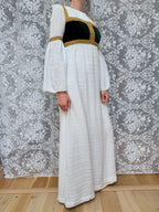 Vintage Quad 1970s Medieval Revival Folk Maxi Dress