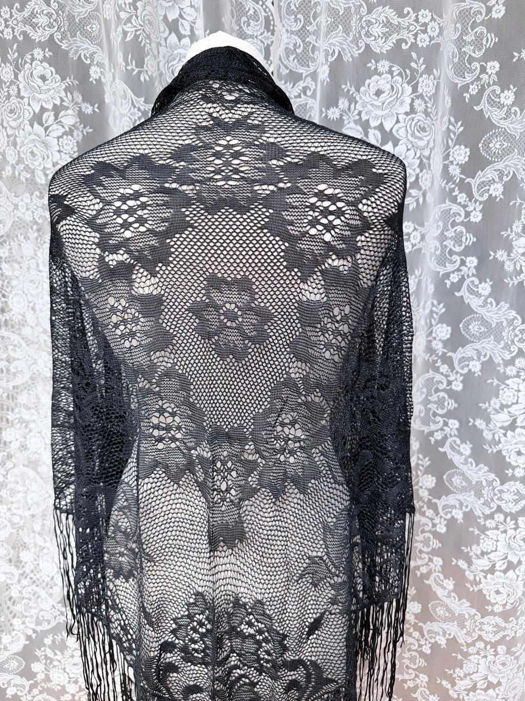 Sisters of the Moon: Vintage 1970s Black Crochet Stevie Nicks Shawl