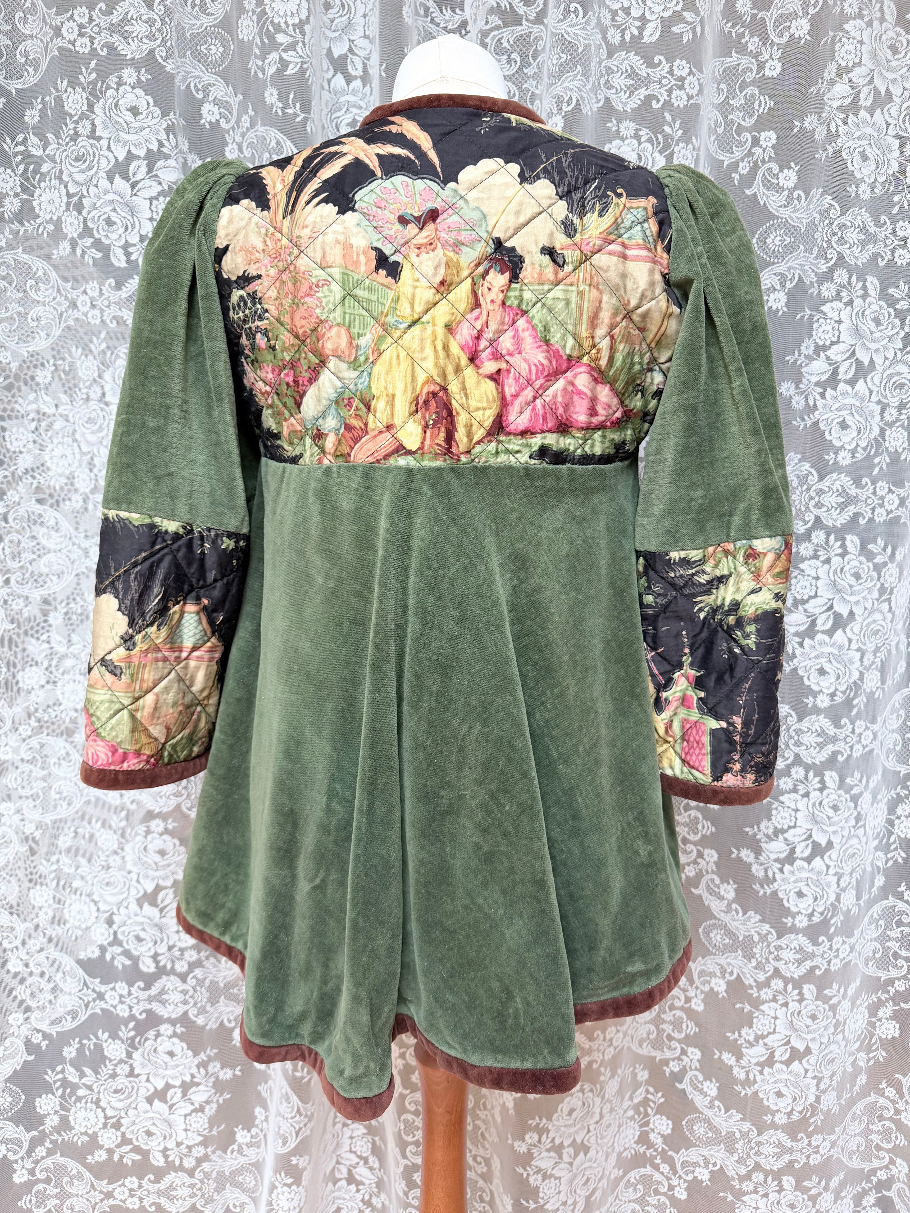 Meadow: Vintage 1970s Green Velvet Revival Jacket