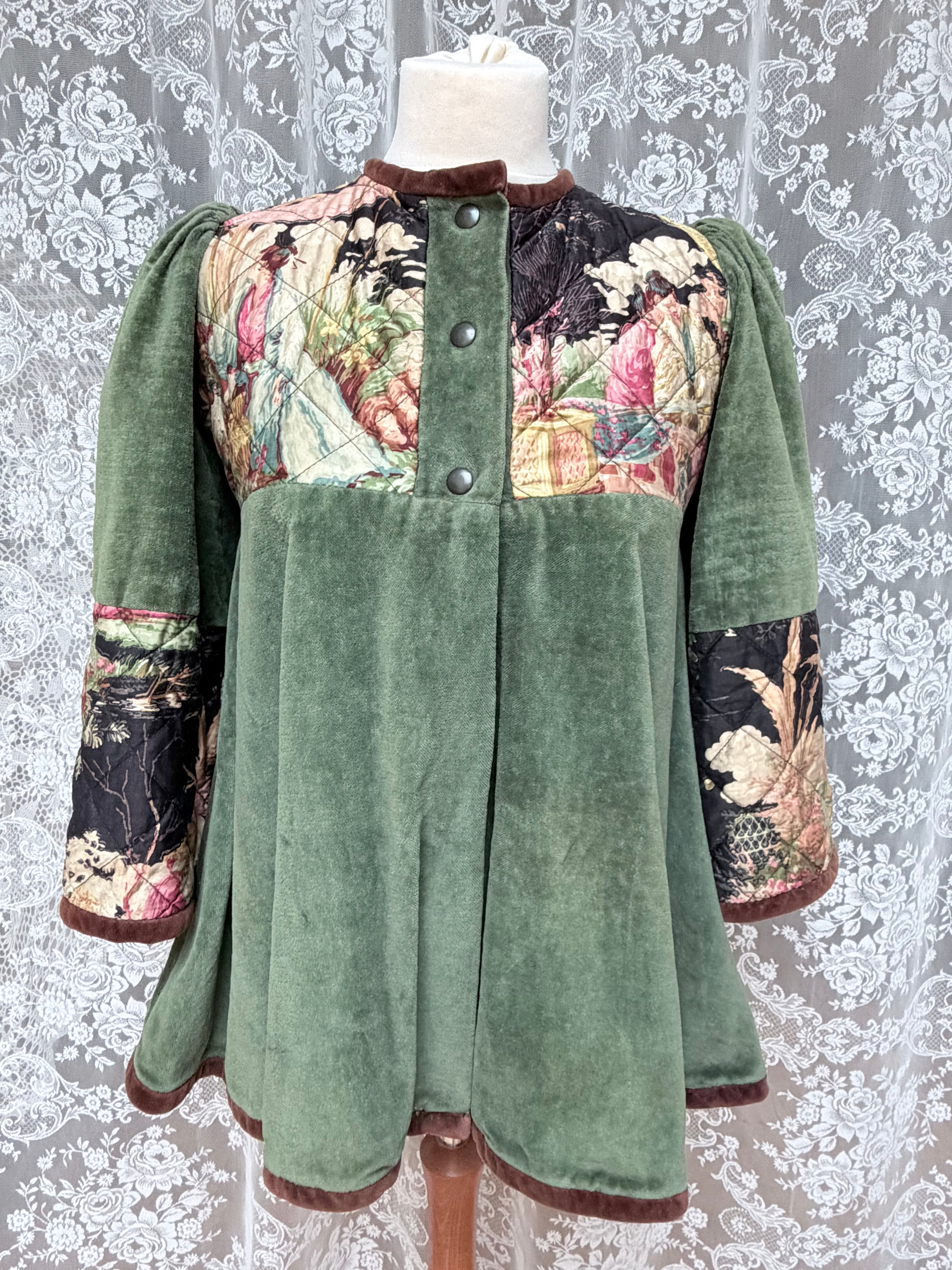 Meadow: Vintage 1970s Green Velvet Revival Jacket