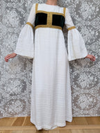 Vintage Quad 1970s Medieval Revival Folk Maxi Dress