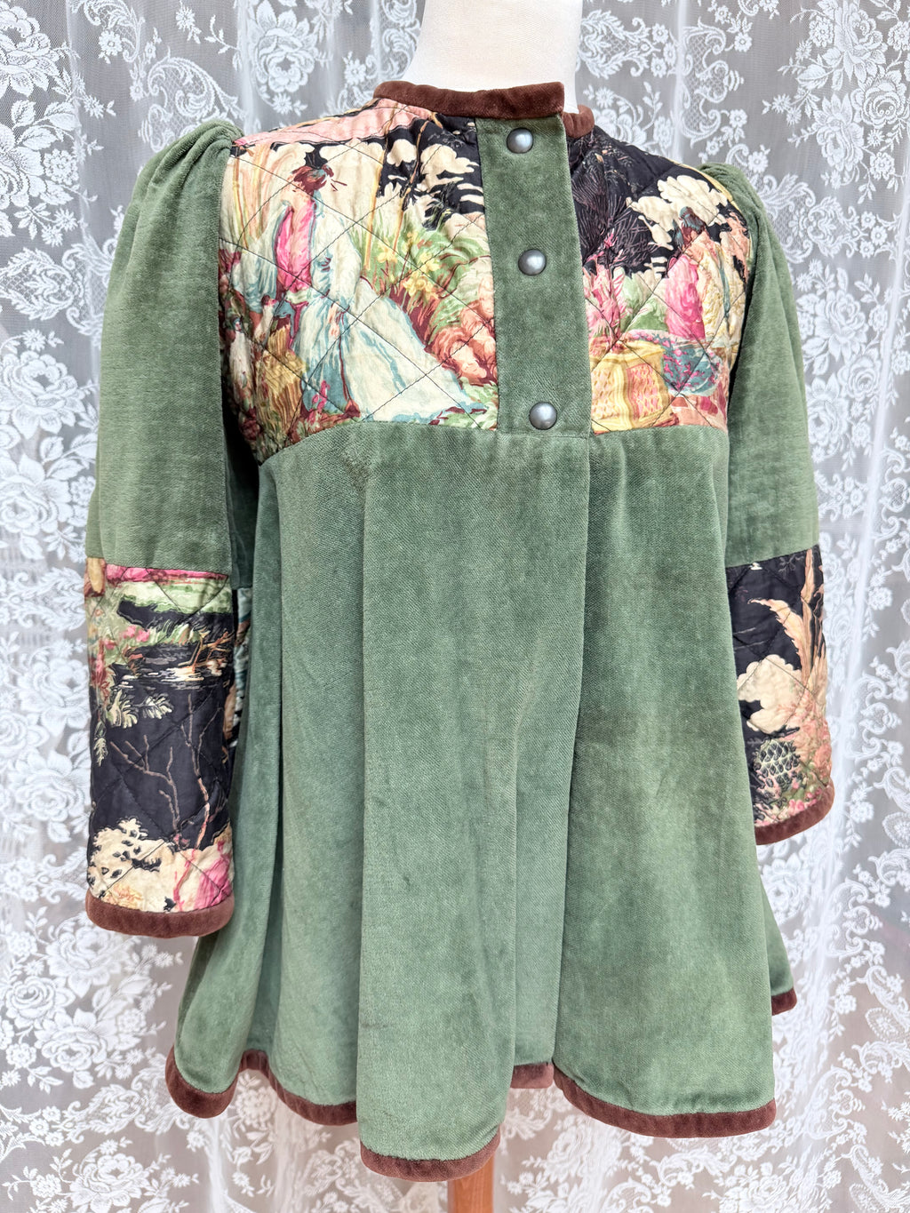 Meadow: Vintage 1970s Green Velvet Revival Jacket