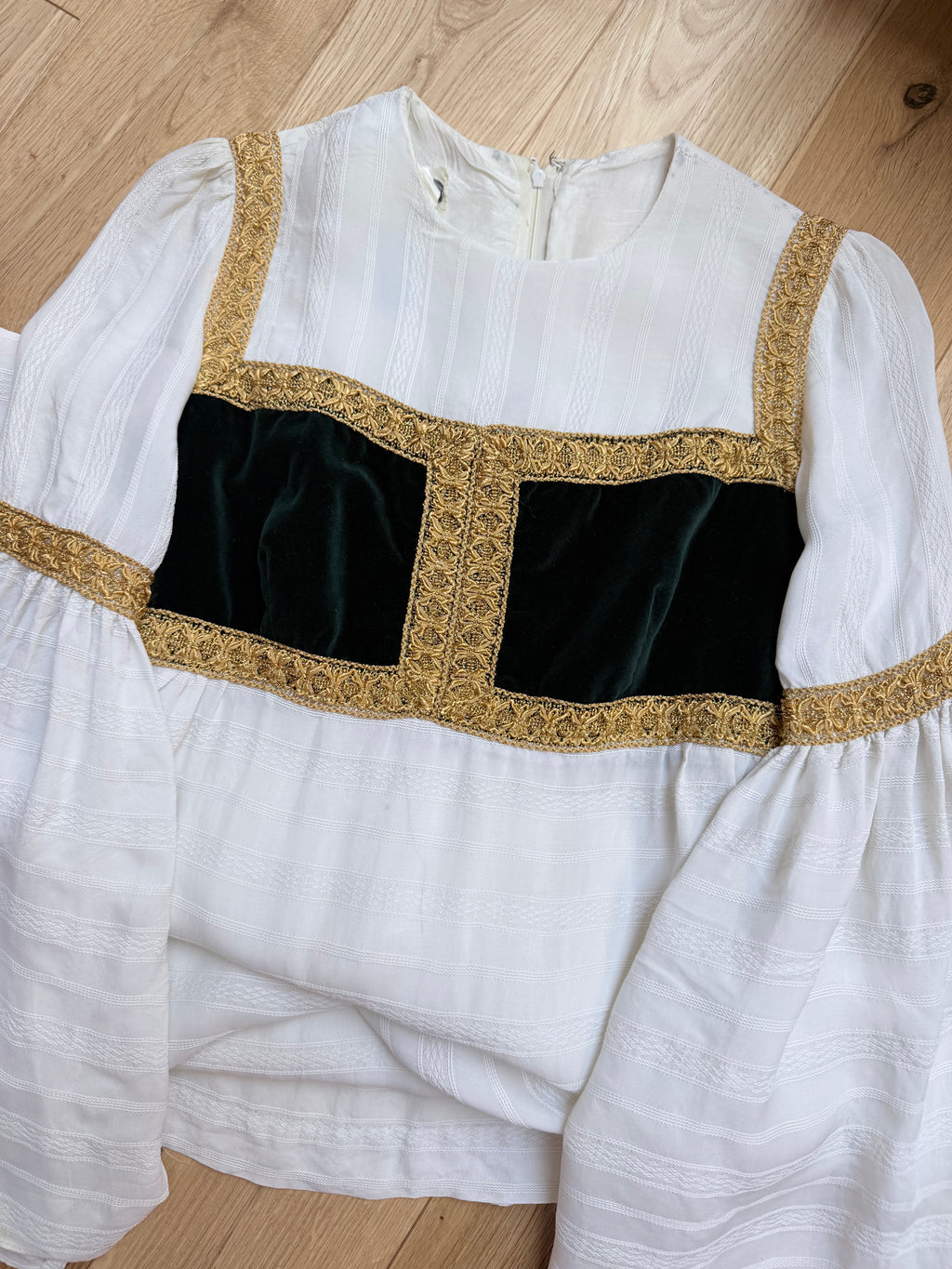 Vintage Quad 1970s Medieval Revival Folk Maxi Dress