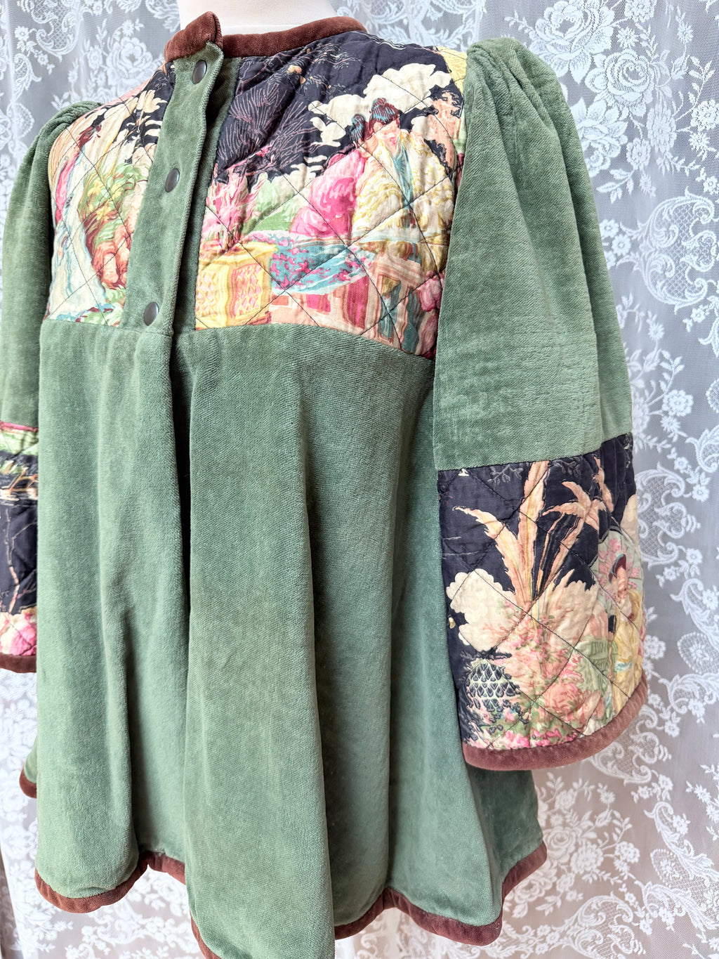 Meadow: Vintage 1970s Green Velvet Revival Jacket