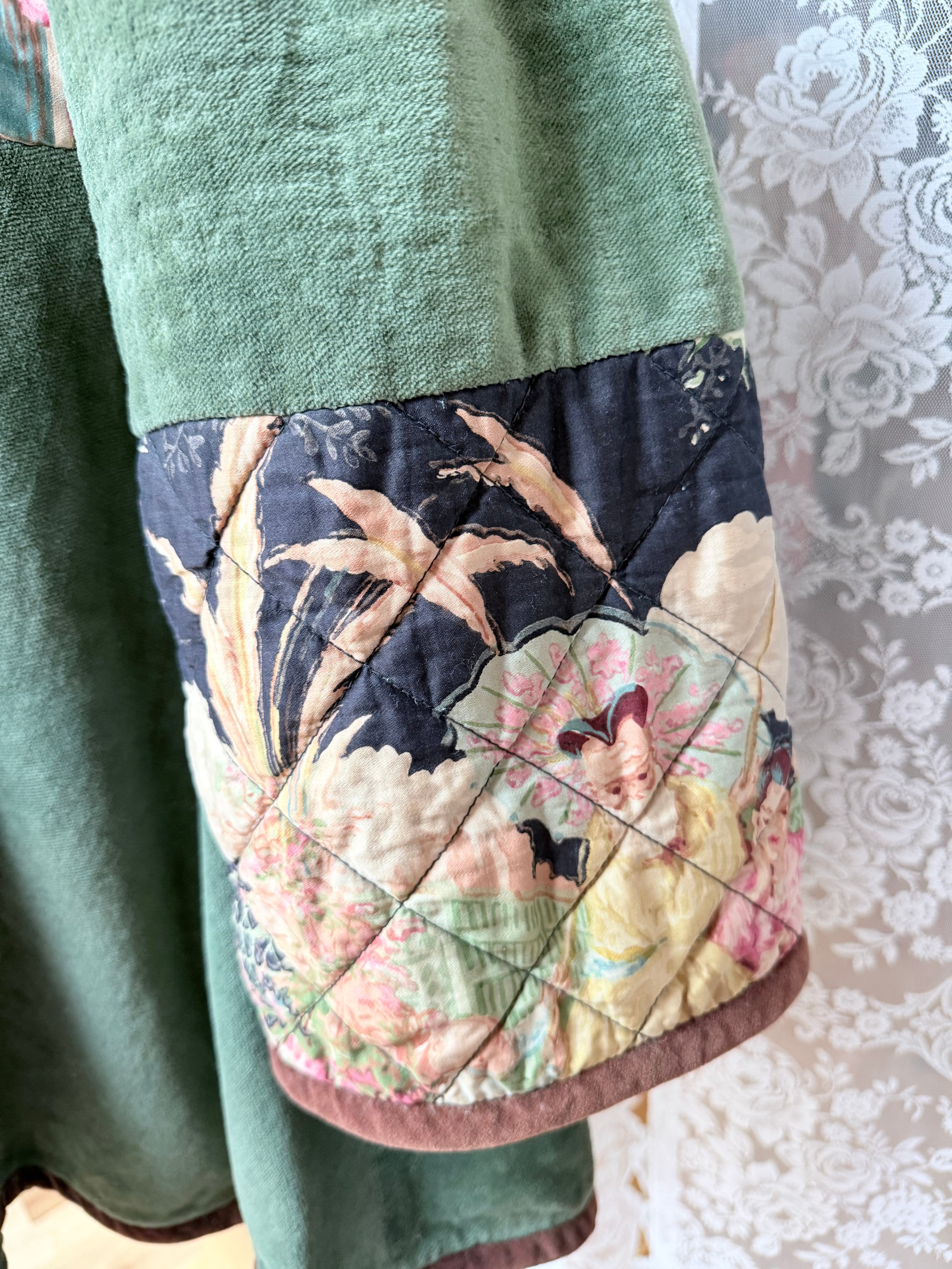 Meadow: Vintage 1970s Green Velvet Revival Jacket