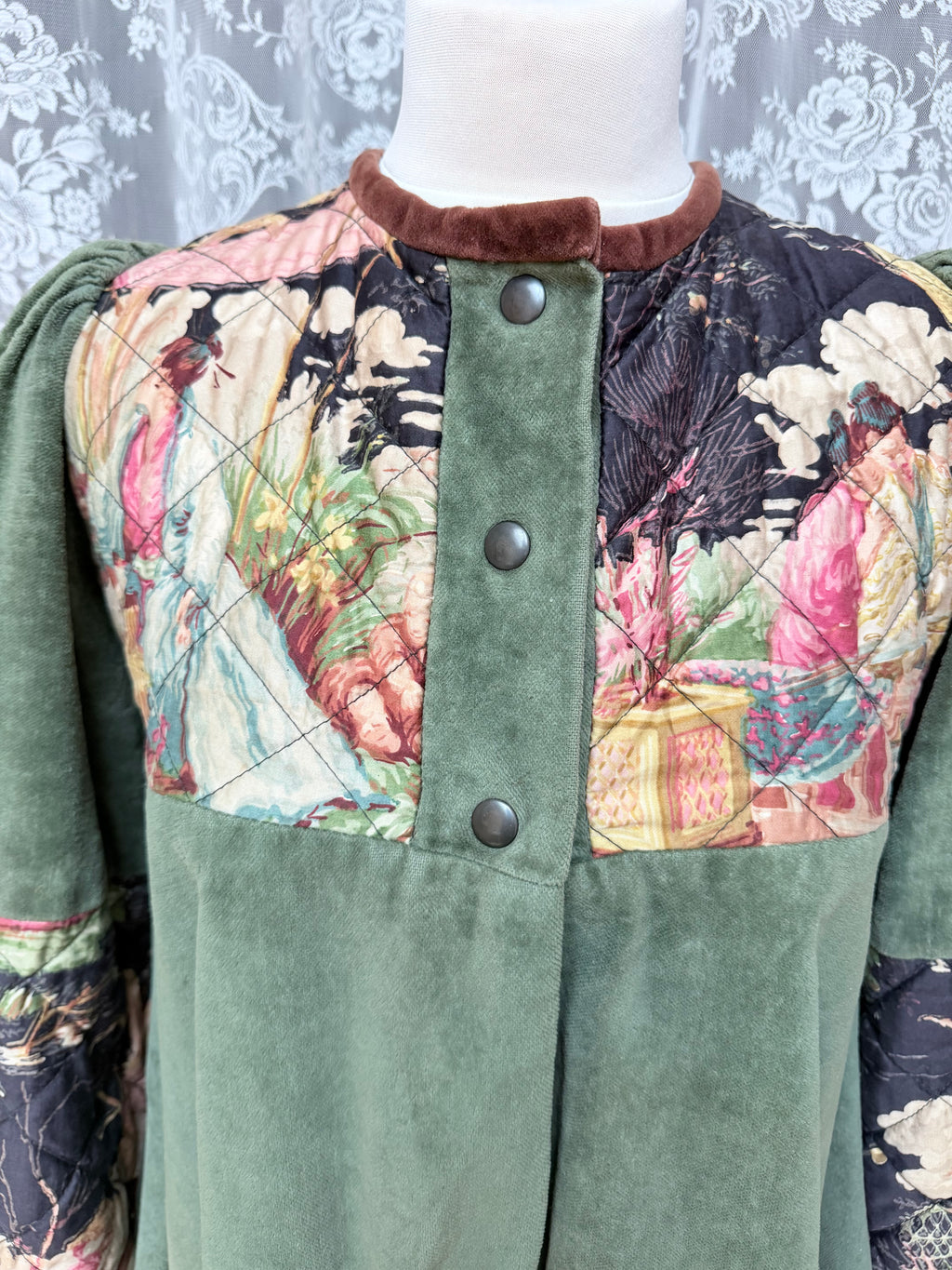 Meadow: Vintage 1970s Green Velvet Revival Jacket