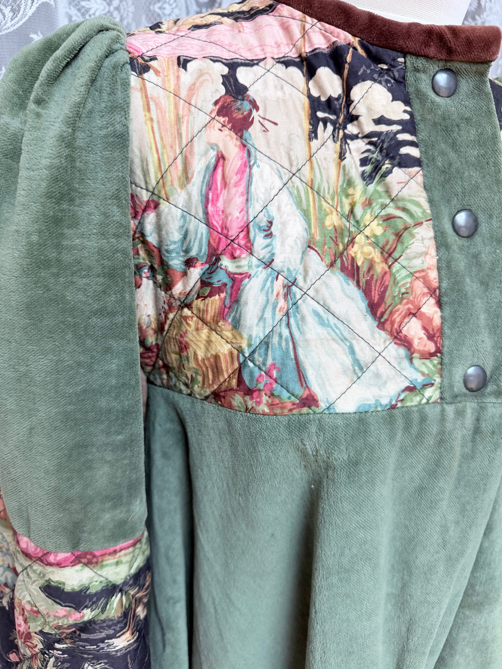 Meadow: Vintage 1970s Green Velvet Revival Jacket