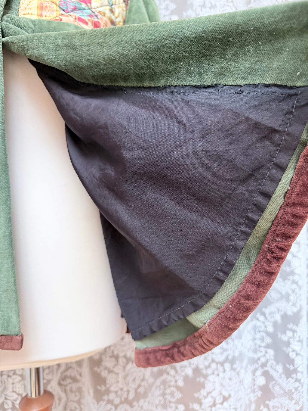 Meadow: Vintage 1970s Green Velvet Revival Jacket