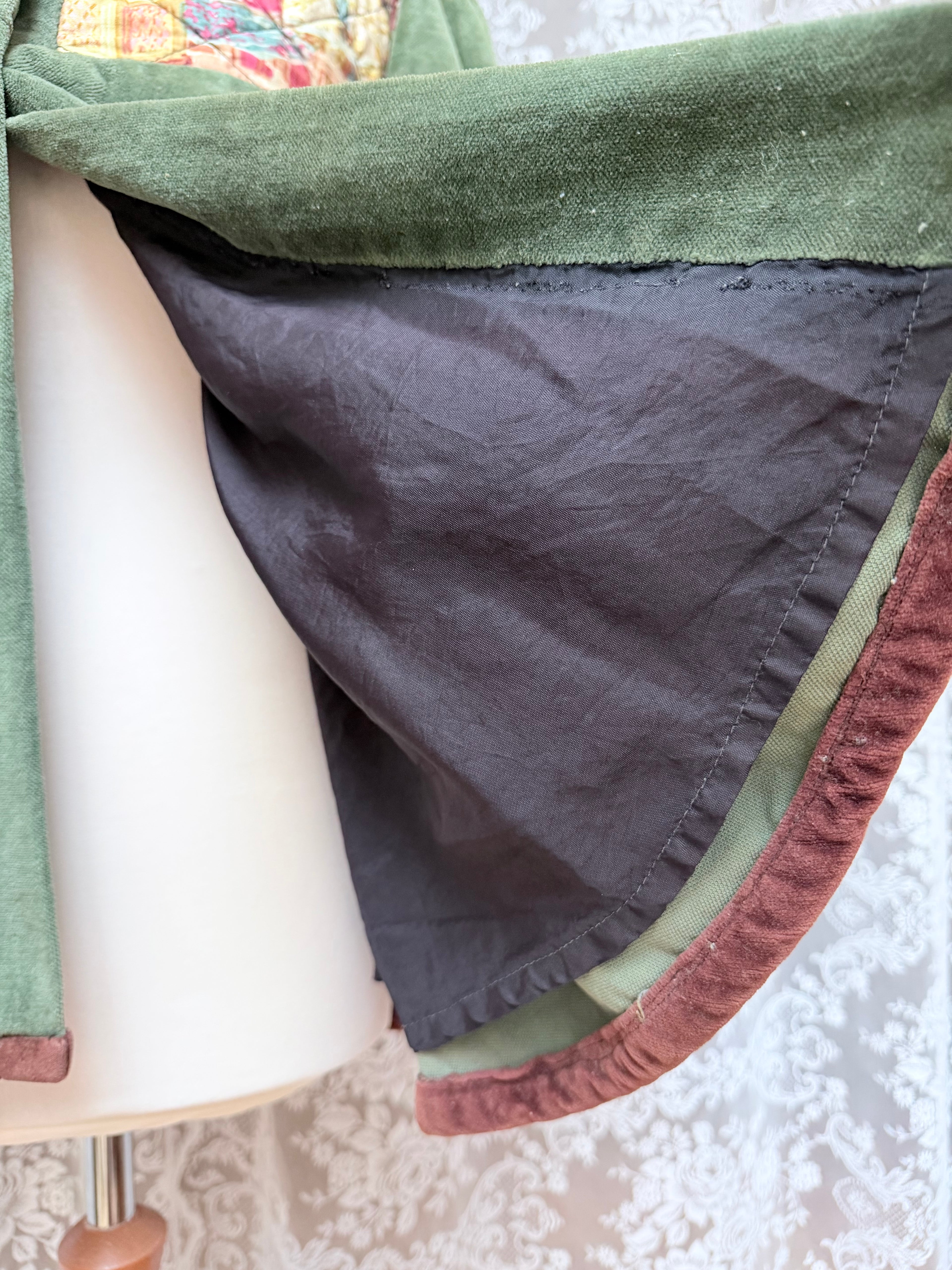 Meadow: Vintage 1970s Green Velvet Revival Jacket