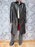 Vintage 1990s Versace Jeans Couture Minimalist Black Trench Coat