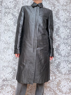Vintage 1990s Versace Jeans Couture Minimalist Black Trench Coat