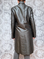 Vintage 1990s Versace Jeans Couture Minimalist Black Trench Coat