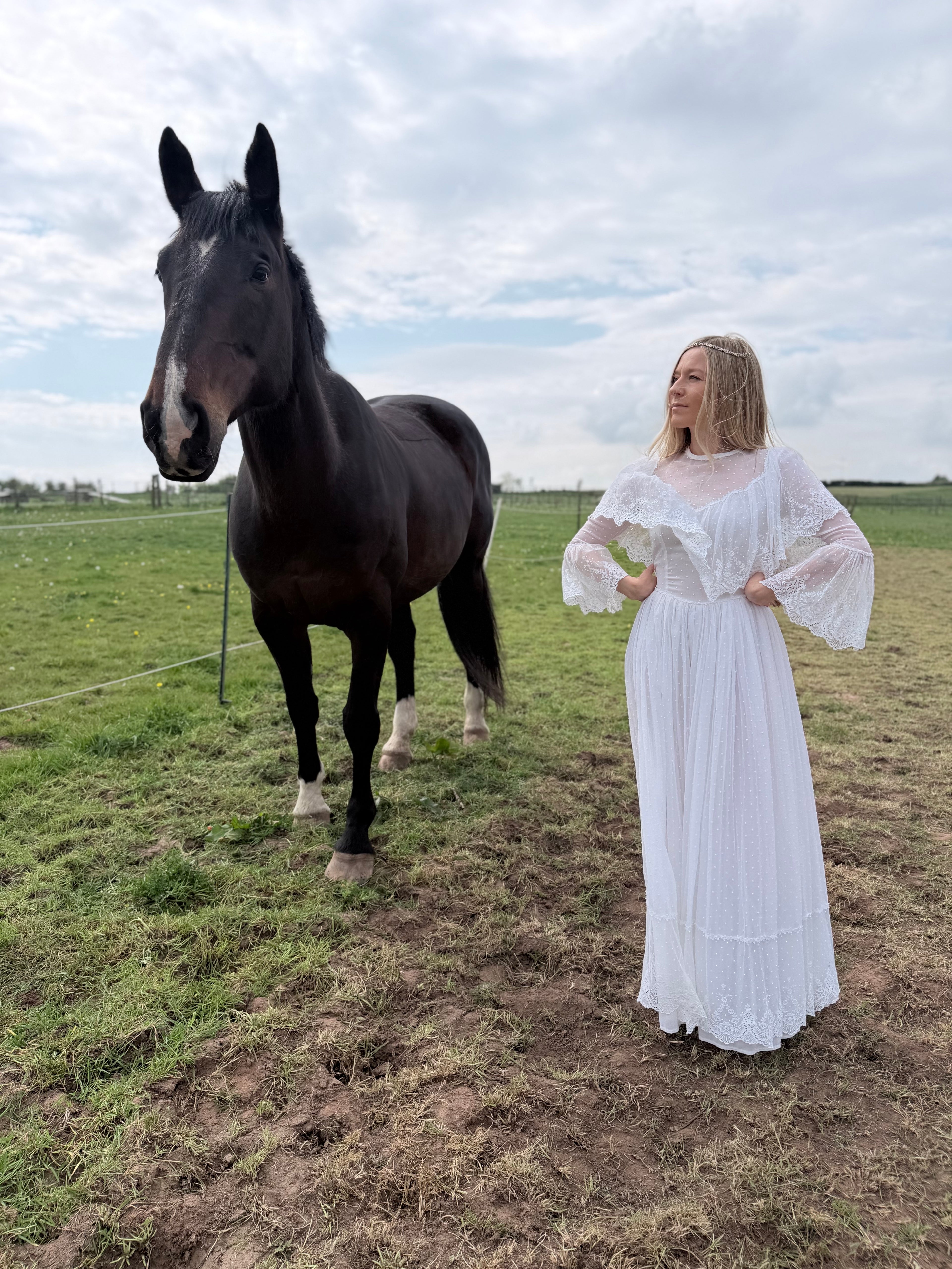 Very Rare 1970s Laura Ashley Boho Prairie Wedding Dress