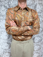 Vintage Deadstock 1980s Paisley Silk Slim Shirt