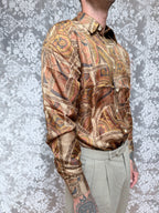 Vintage Deadstock 1980s Paisley Silk Slim Shirt