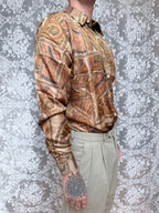 Vintage Deadstock 1980s Paisley Silk Slim Shirt
