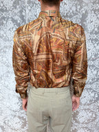Vintage Deadstock 1980s Paisley Silk Slim Shirt