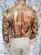 Vintage Deadstock 1980s Paisley Silk Slim Shirt