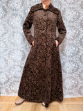 Beautiful Vintage 1960s Heavy Velvet Carpet Coat with Dagger Collar | Elgee of London