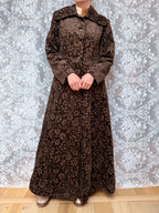 Beautiful Vintage 1960s Heavy Velvet Carpet Coat with Dagger Collar | Elgee of London