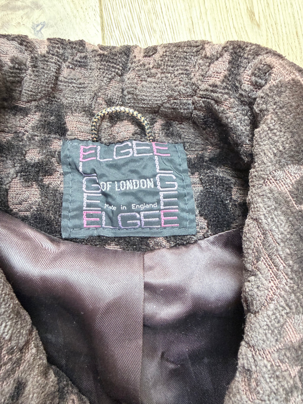 Beautiful Vintage 1960s Heavy Velvet Carpet Coat with Dagger Collar | Elgee of London