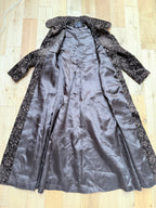 Beautiful Vintage 1960s Heavy Velvet Carpet Coat with Dagger Collar | Elgee of London