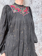 Rare 1970s French Connection Boho Embroidered Cotton Harem Two Piece