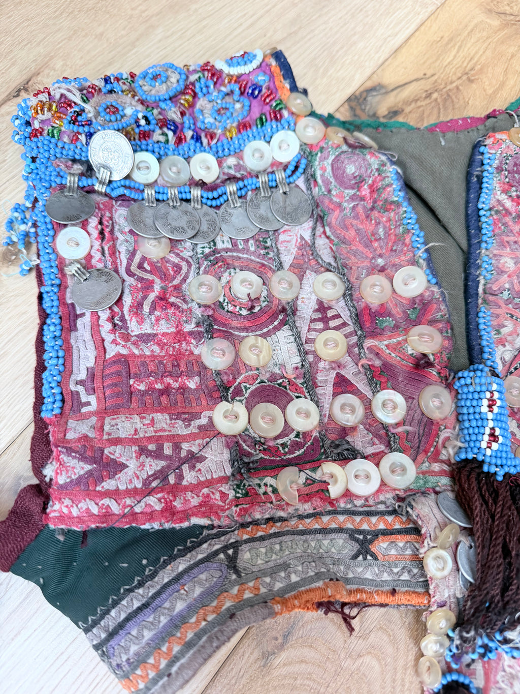 Rare Antique Afghan Embroidered Ceremonial Bridal Waistcoat