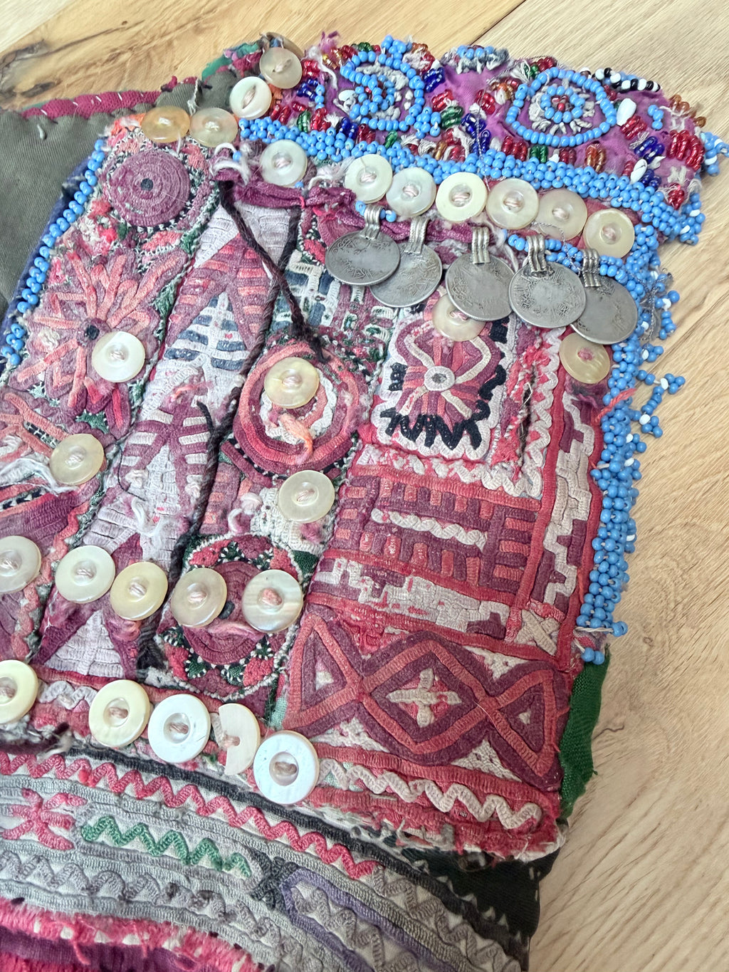 Rare Antique Afghan Embroidered Ceremonial Bridal Waistcoat