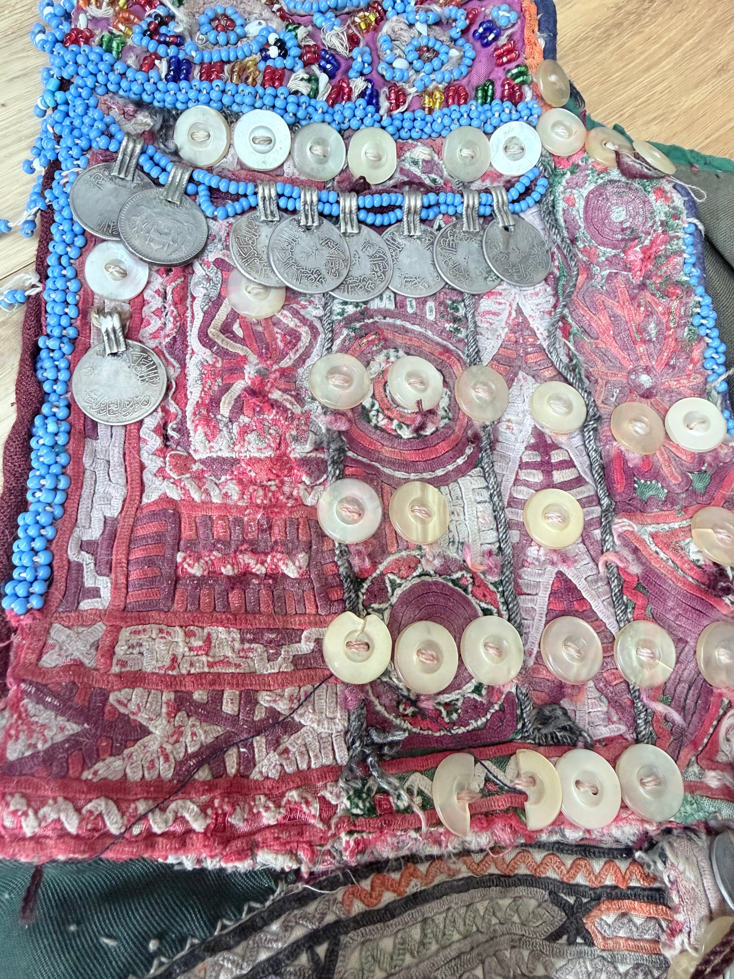 Rare Antique Afghan Embroidered Ceremonial Bridal Waistcoat