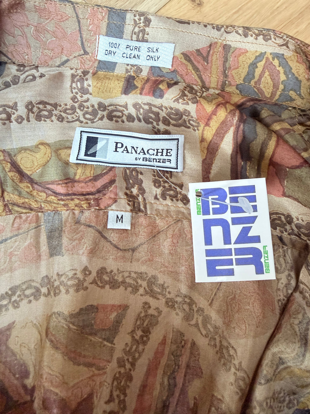 Vintage Deadstock 1980s Paisley Silk Slim Shirt