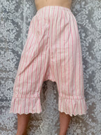 Rare Antique Brushed Cotton Pink Striped Bloomers