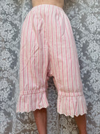 Rare Antique Brushed Cotton Pink Striped Bloomers