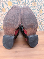 Vintage 1980s Mexican Leather Cowboy Boots | Beautiful Bird & Floral Applique