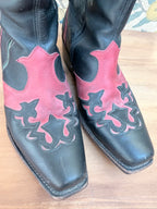 Vintage 1980s Mexican Leather Cowboy Boots | Beautiful Bird & Floral Applique