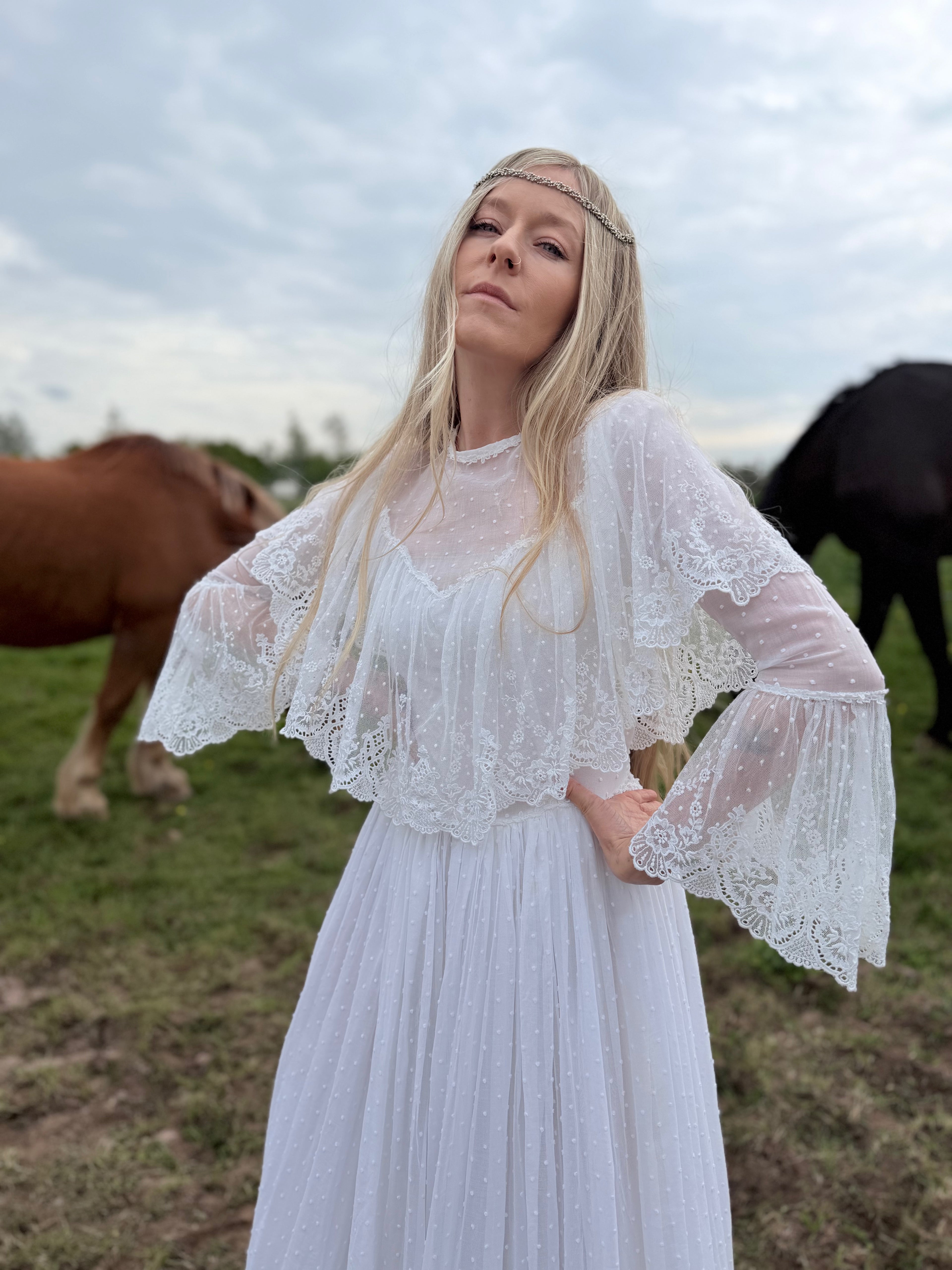 Very Rare 1970s Laura Ashley Boho Prairie Wedding Dress