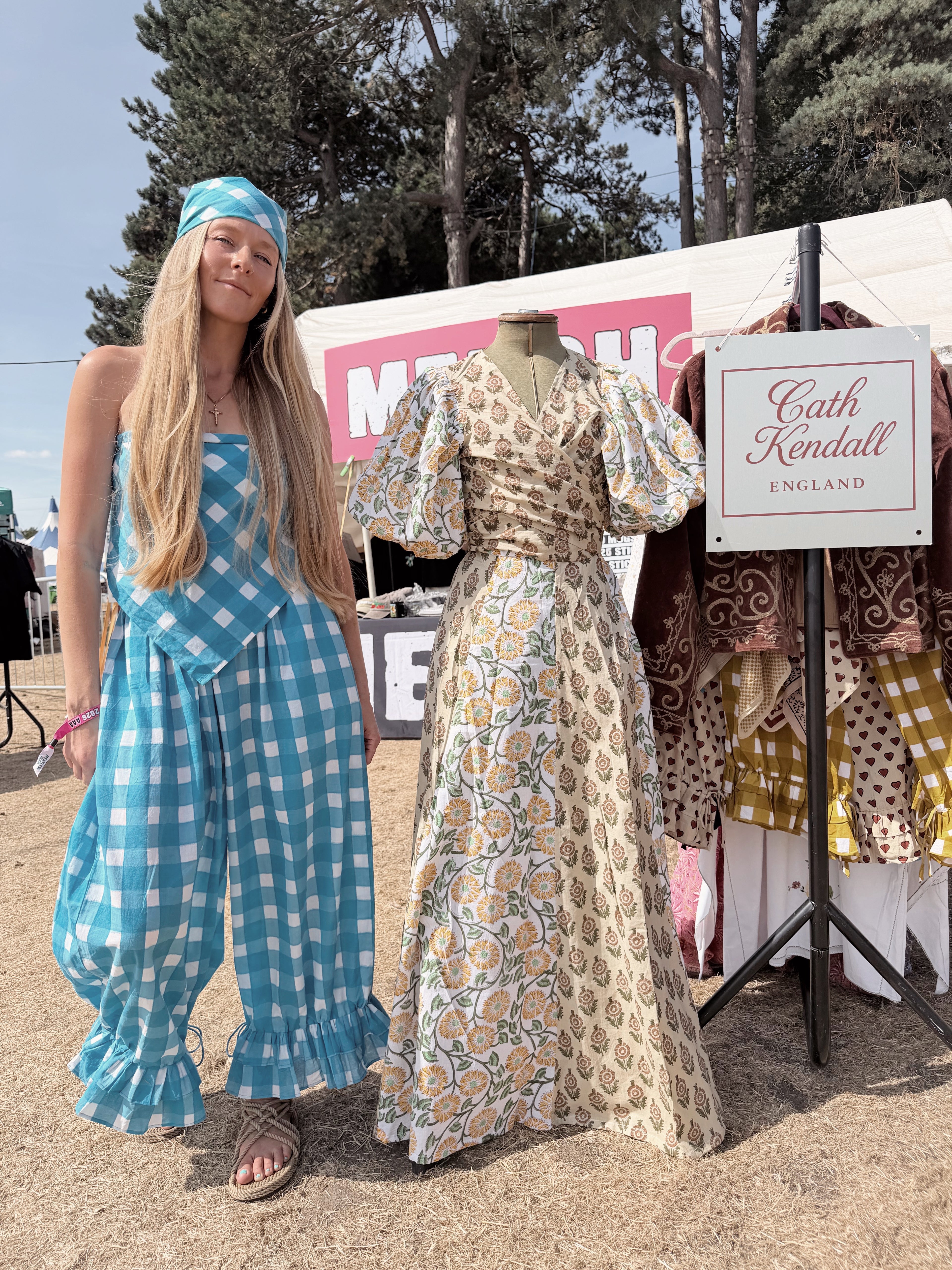 The Beatrice Bloomers in Ocean Blue Gingham | Traditionally Made and Hand Block Printed