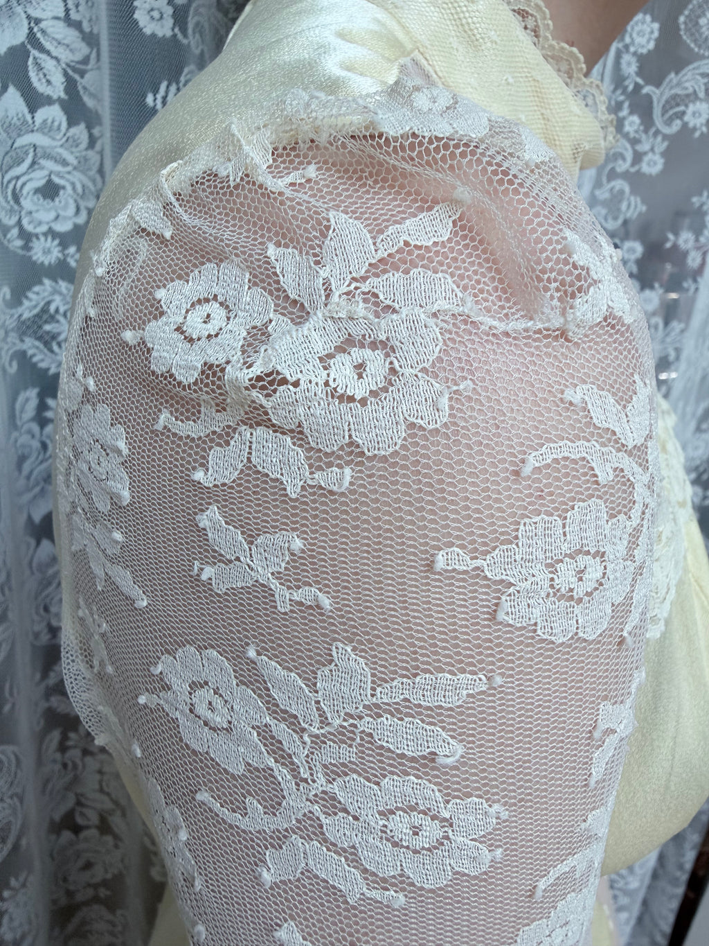 The Diana: Vintage 1970s Candi Jones Bridal Peplum Dress