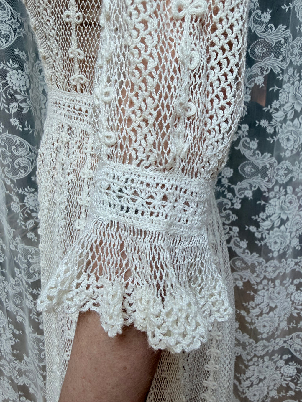The Annabelle: Vintage 1970s Handmade Crochet Midi Dress