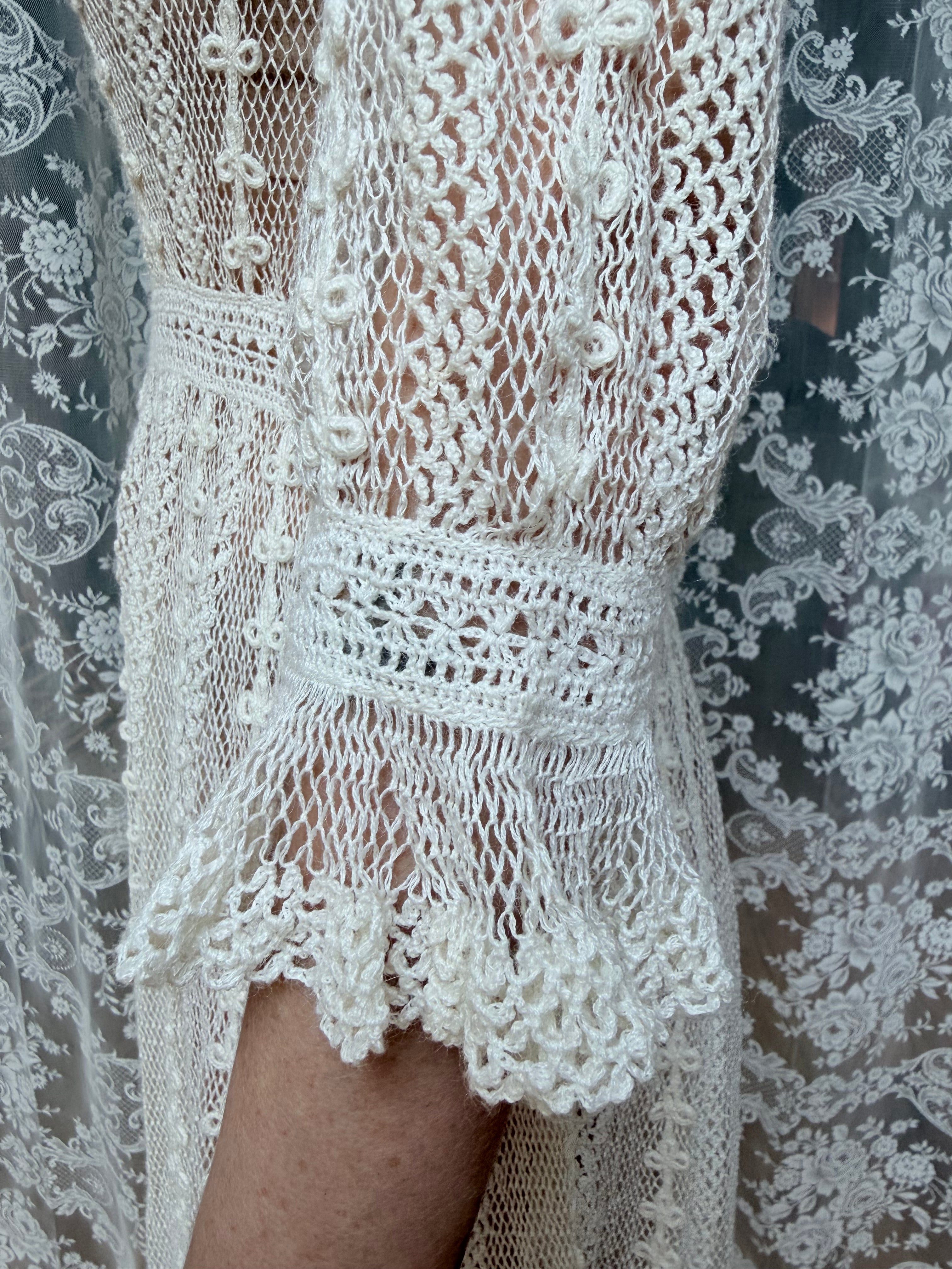 The Annabelle: Vintage 1970s Handmade Crochet Midi Dress