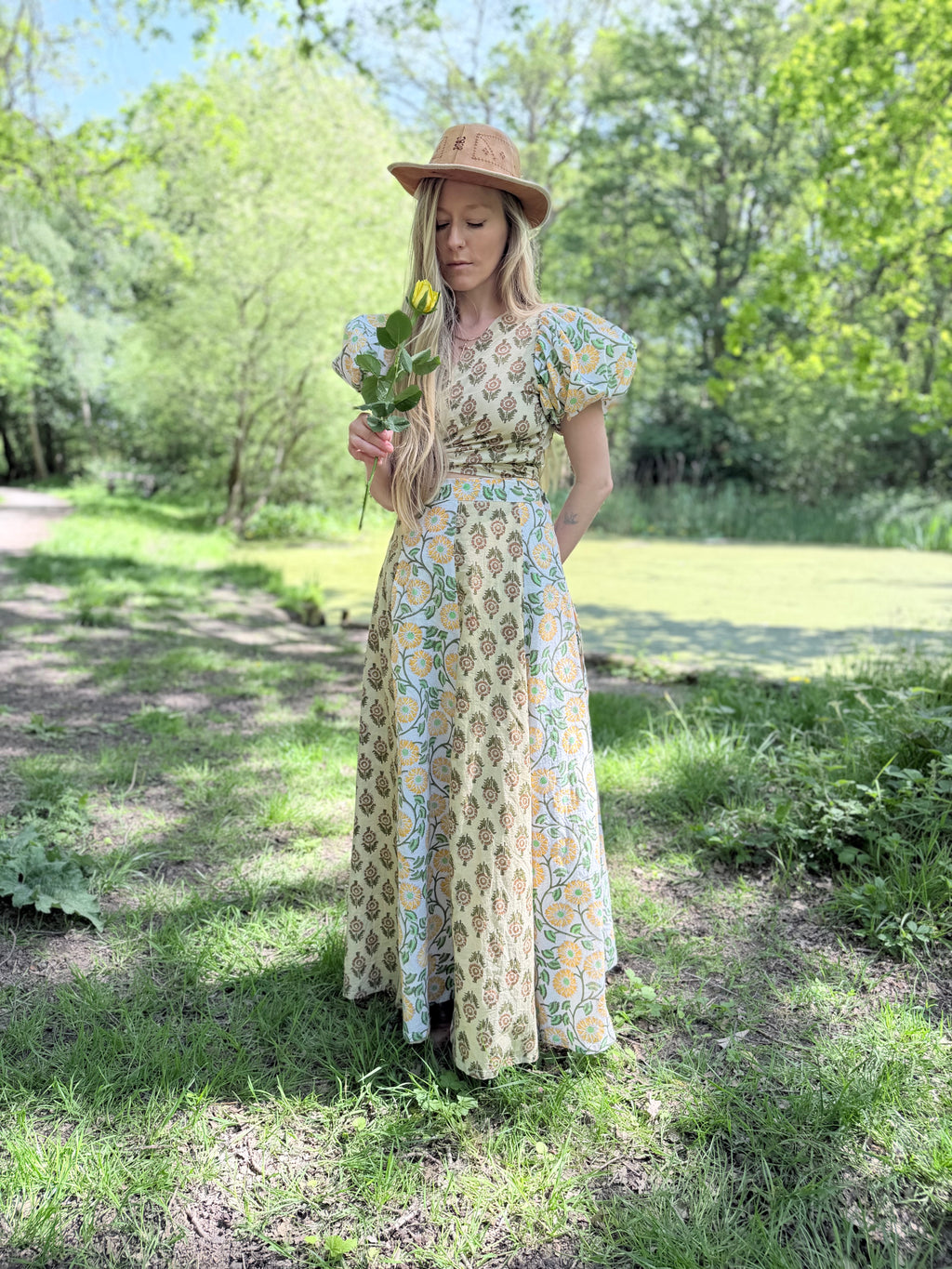 The Goldie | Handmade Block Print Wrap Skirt
