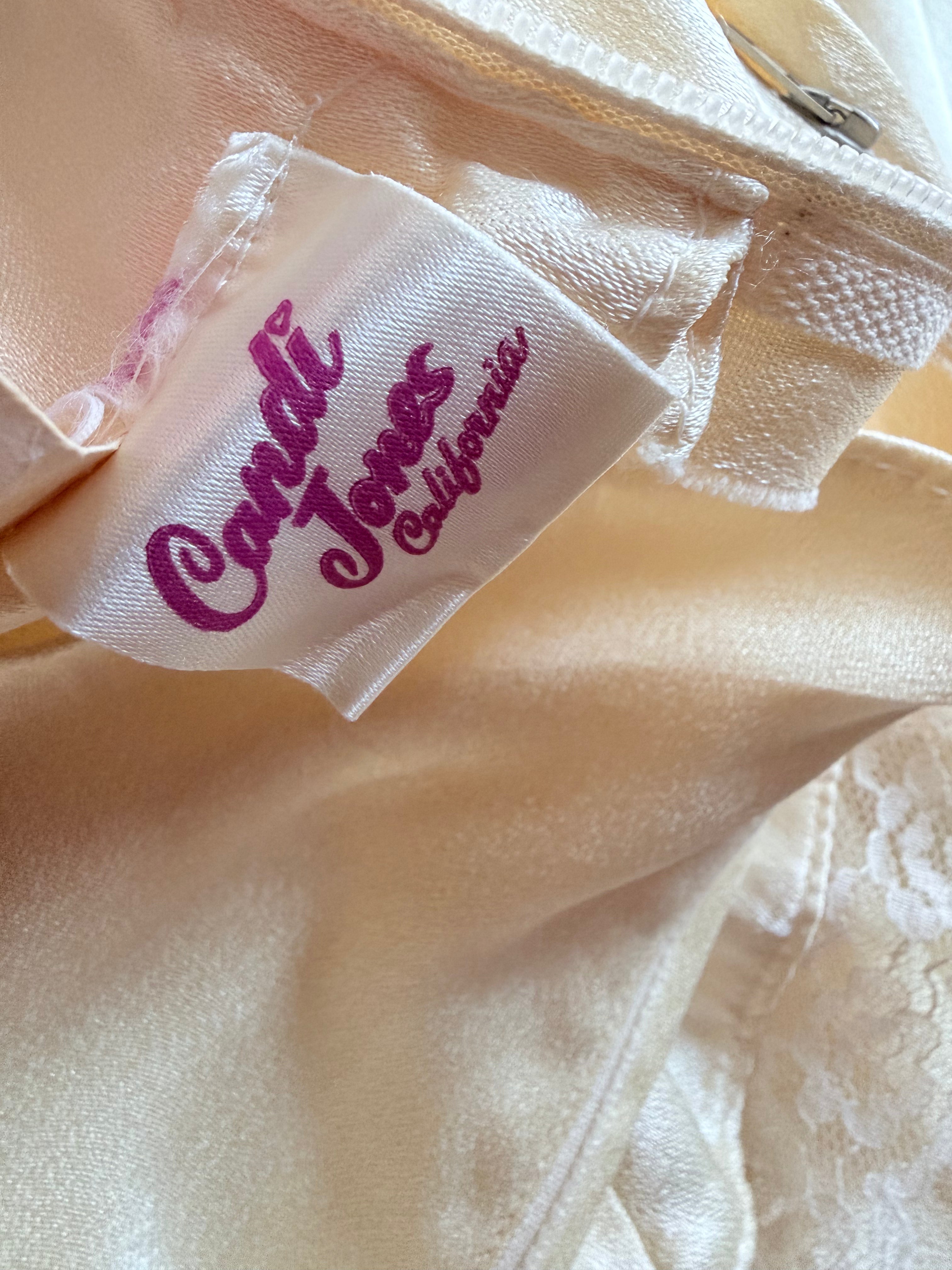 The Diana: Vintage 1970s Candi Jones Bridal Peplum Dress