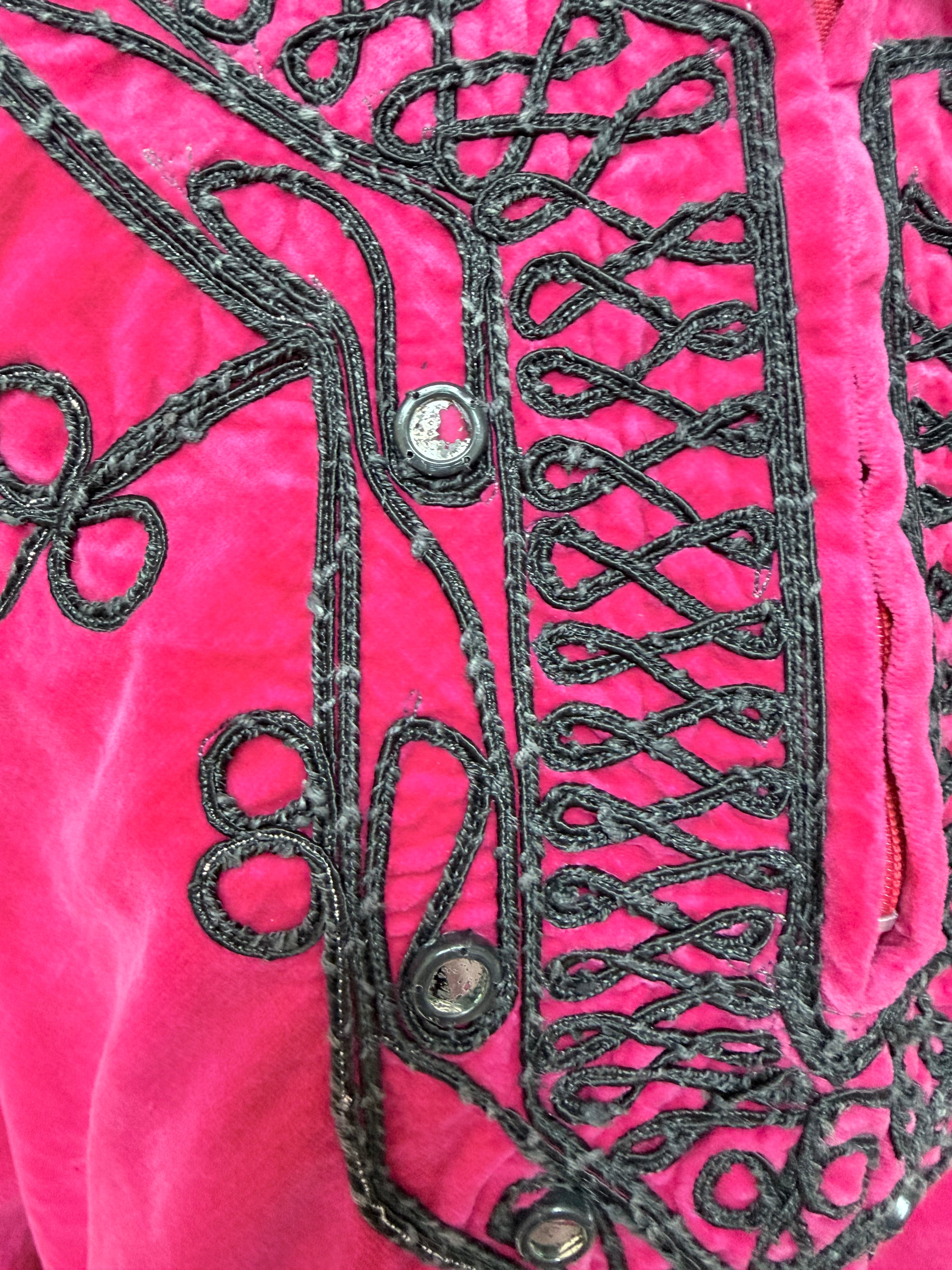 Pink Afghan 1960s/1970s Embroidered Jacket Dress