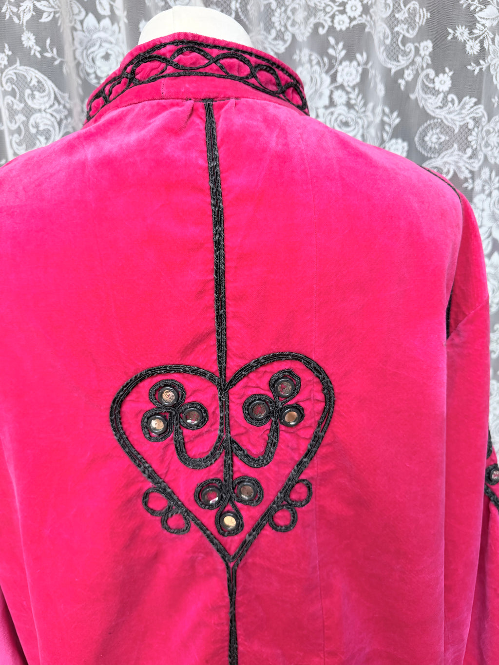Pink Afghan 1960s/1970s Embroidered Jacket Dress