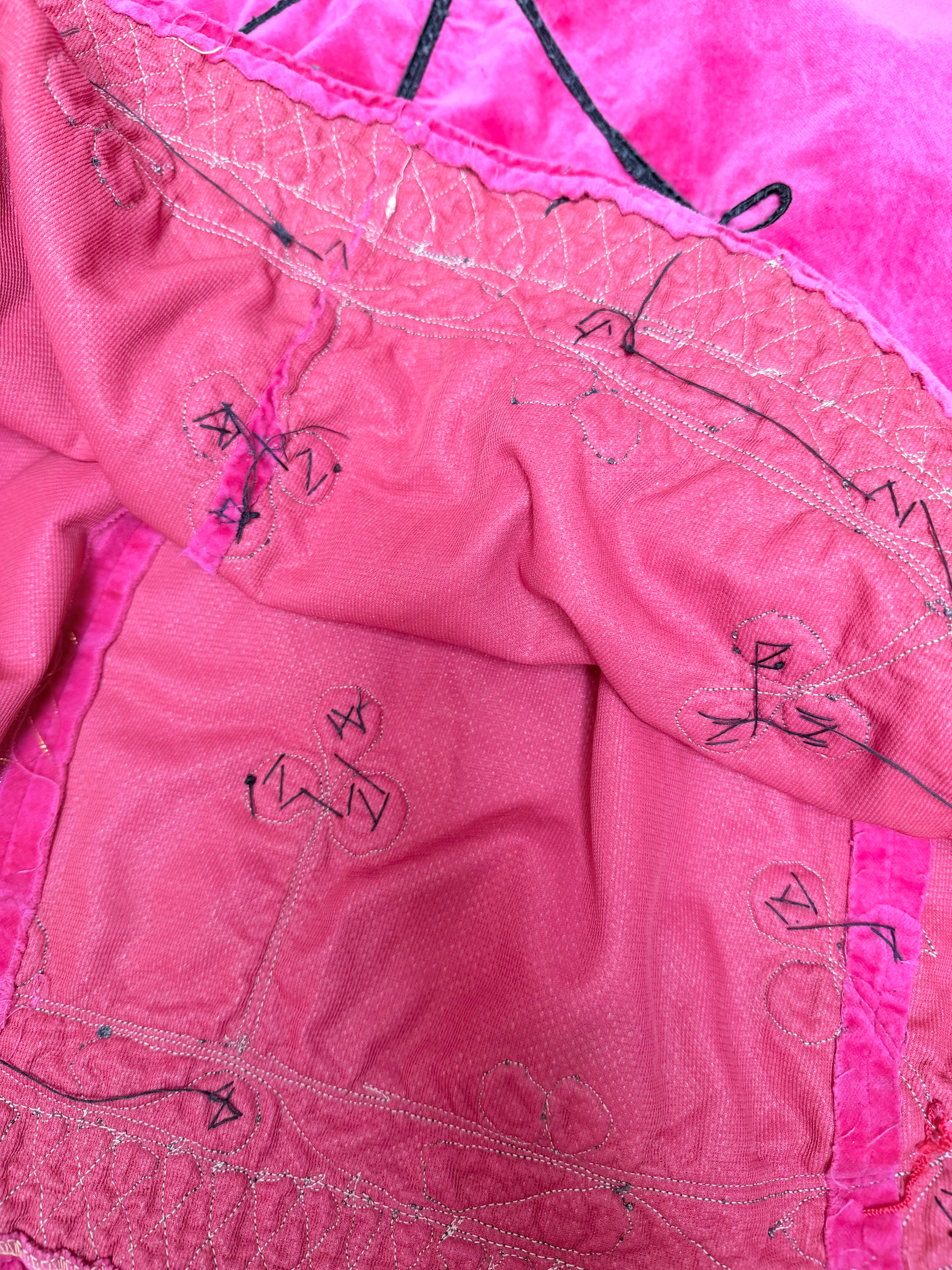 Pink Afghan 1960s/1970s Embroidered Jacket Dress