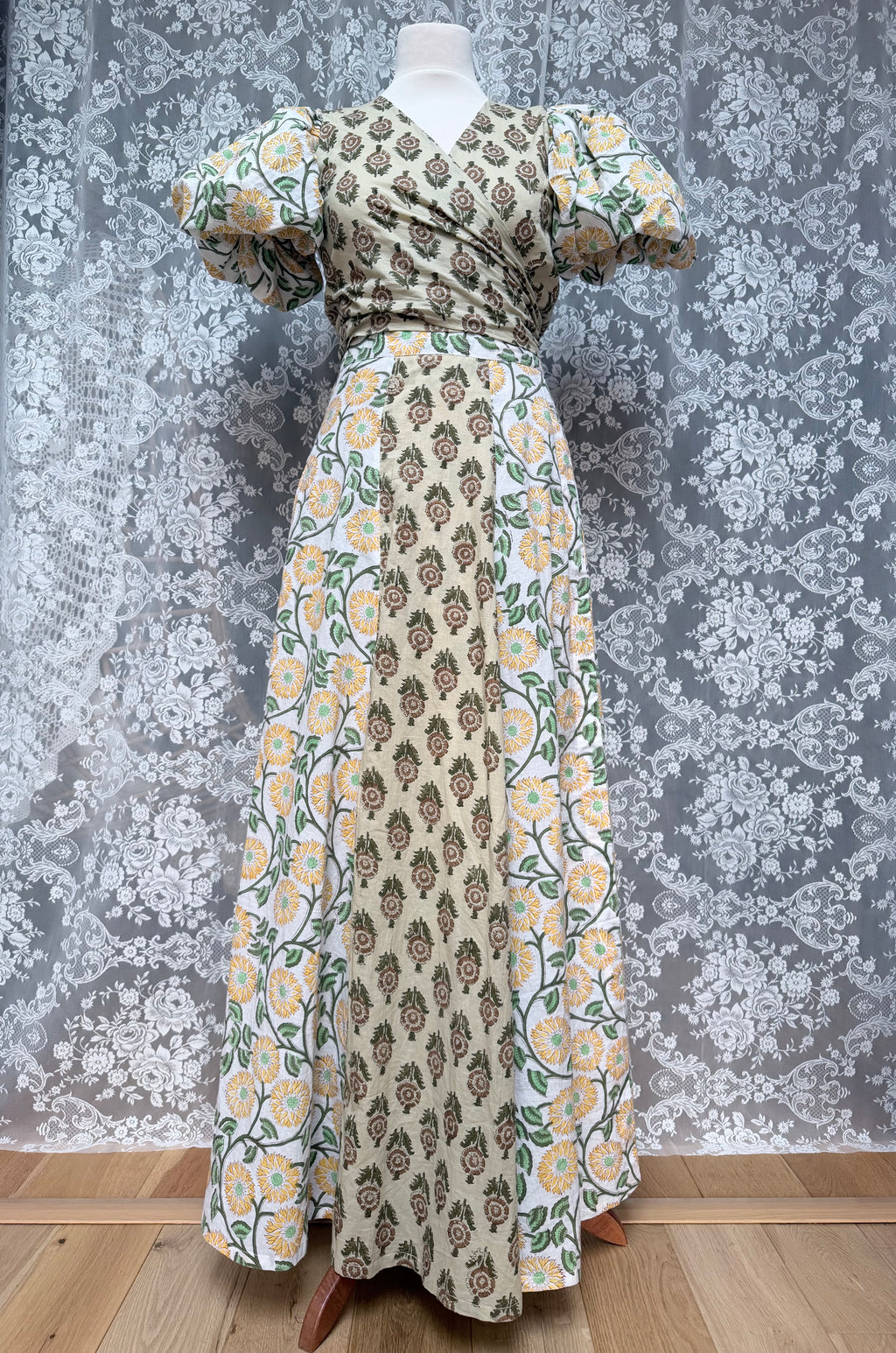 The Goldie | Handmade Block Print Wrap Skirt