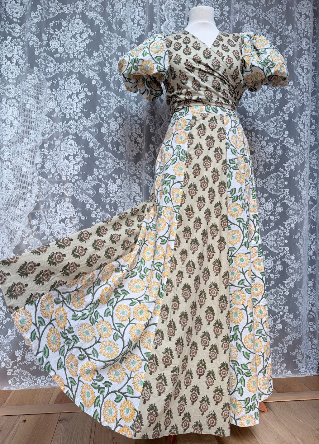 The Goldie | Handmade Block Print Wrap Skirt