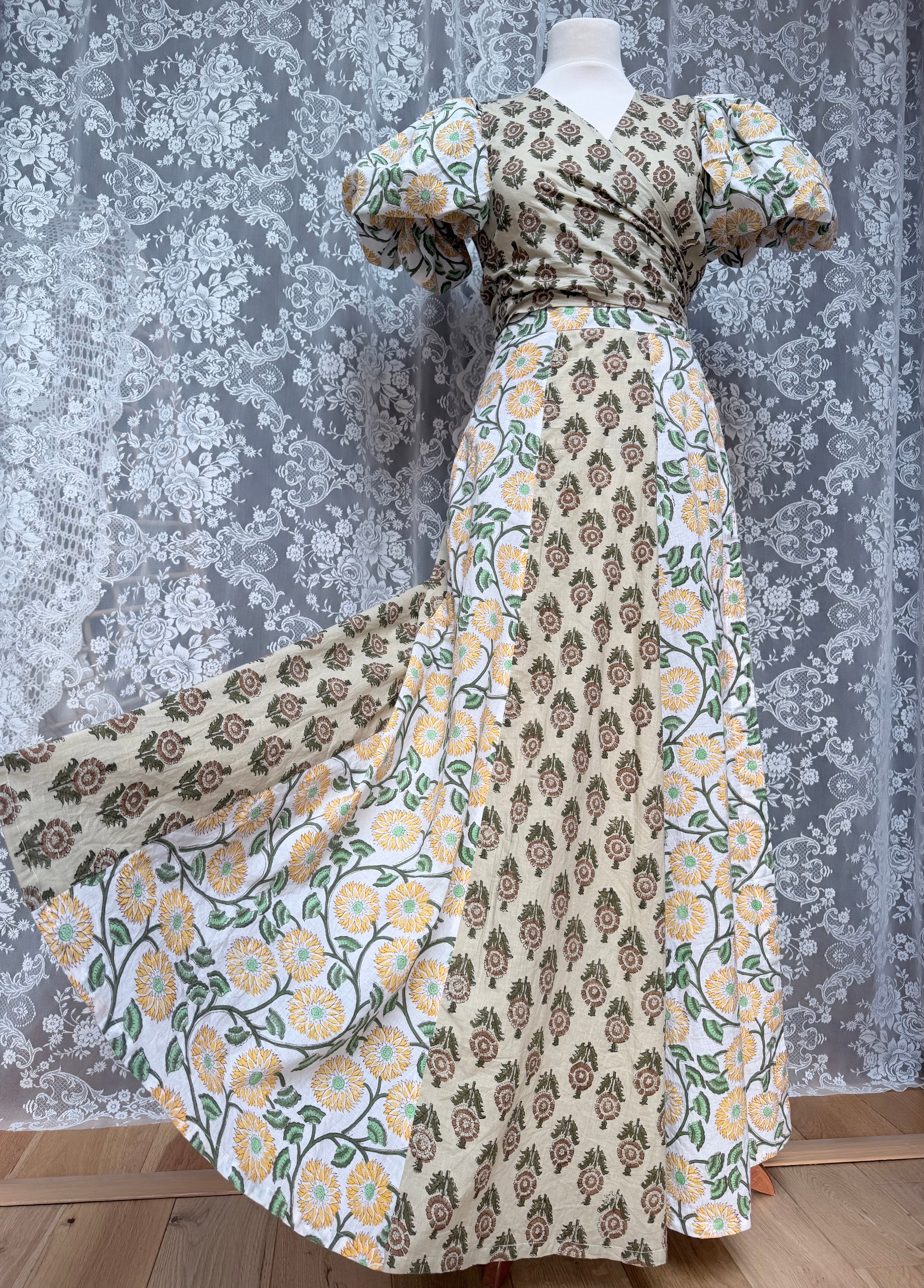 The Goldie | Handmade Block Print Wrap Skirt