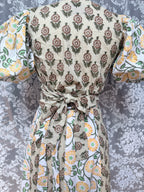The Goldie | Puff Sleeve Block Print Blouse